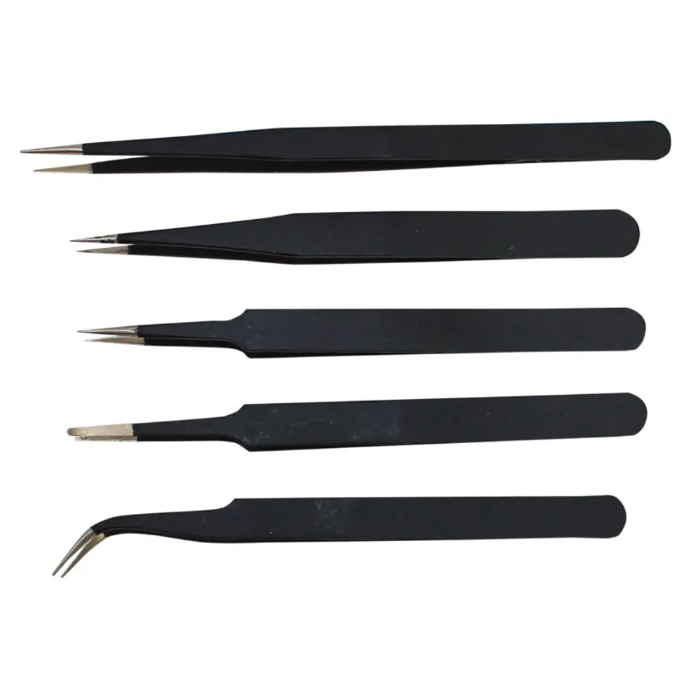 SET OF 5 TWEEZERS